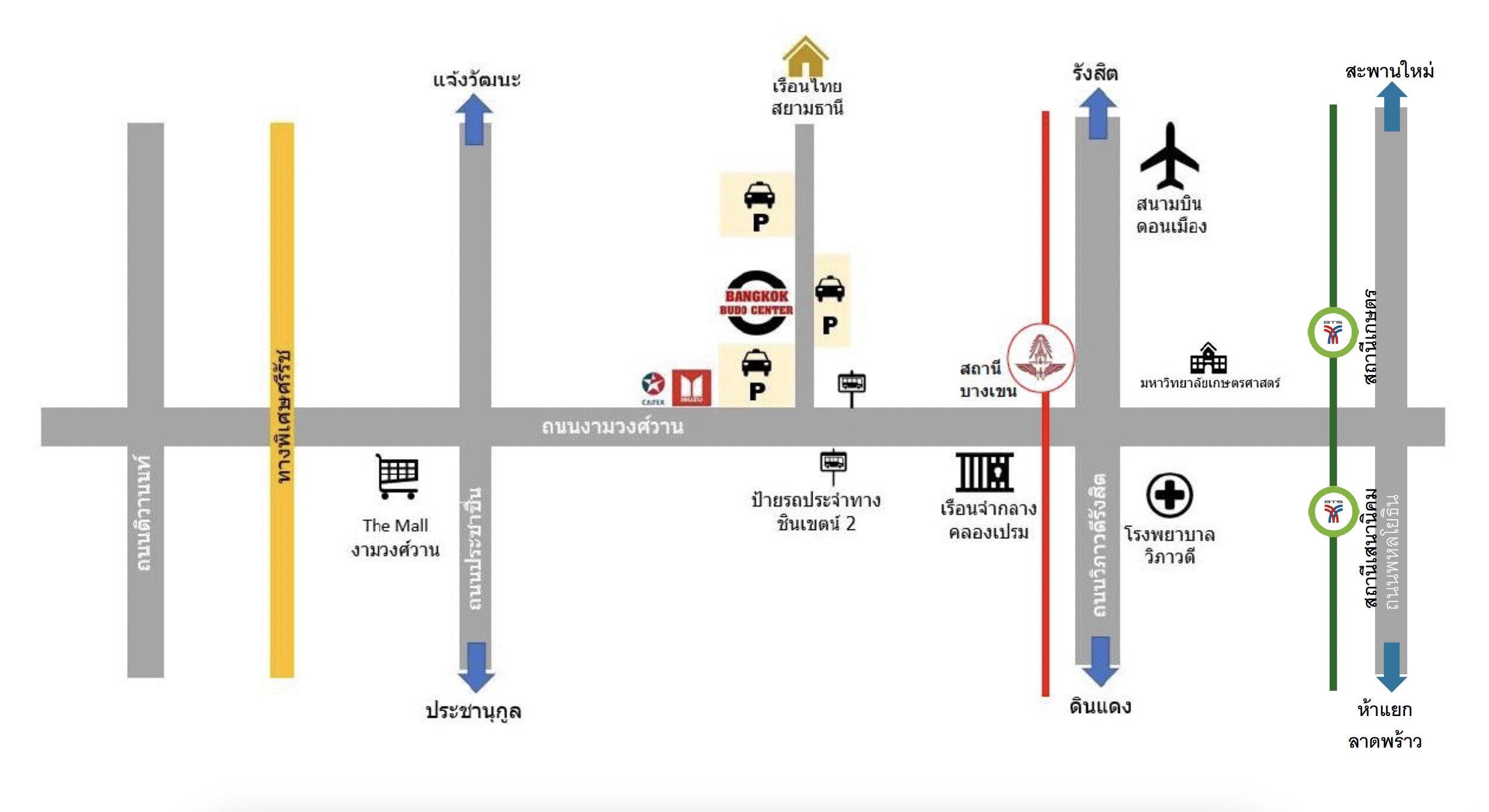แผนที่ bangkok budo center